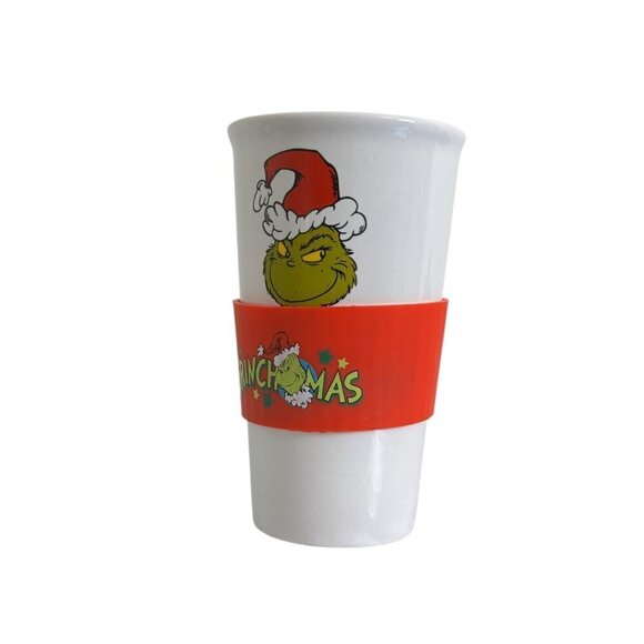 The Grinch Ceramic Coffee Travel mug with silicone sleeve No Lid, 20 oz. - Picture 2 of 9